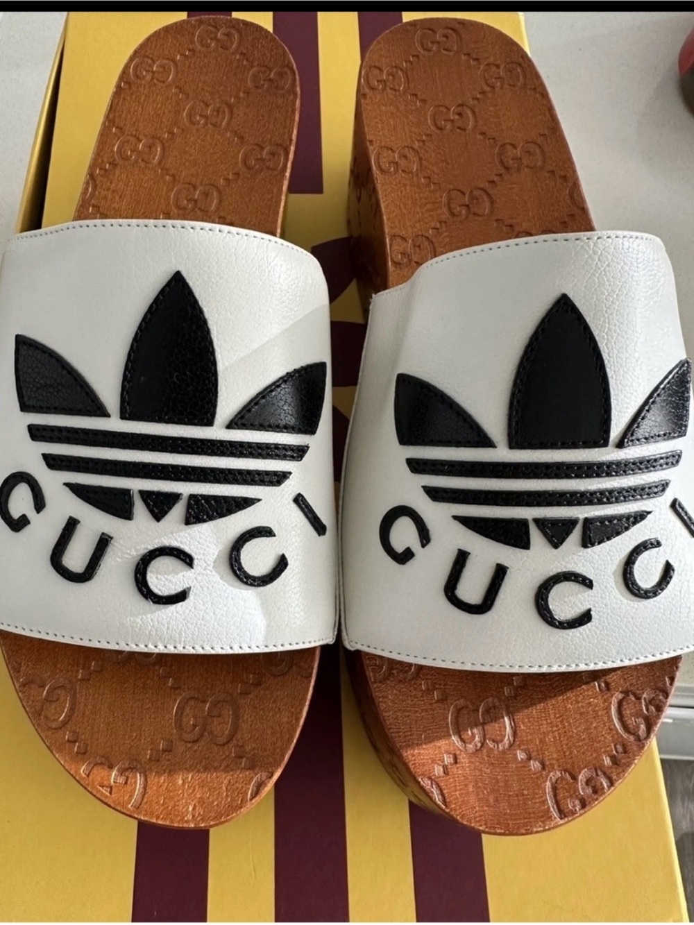 Gucci X Adidas Black White Sandals Mules Clogs Slides 7/37